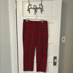 Jcrew. Red Plaid Trousers